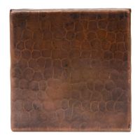 4" Square Oil Rubbed Bronze Hammered Copper Tile