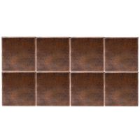 4" Square Oil Rubbed Bronze Hammered Copper Tile Packages