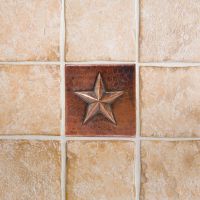 4" Square Star Oil Rubbed Bronze Hammered Copper Tile