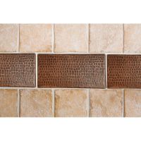 4" x 8" Rectangular Oil Rubbed Bronze Hammered Copper Tile
