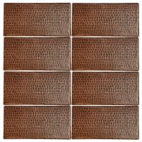 4" x 8" Rectangular Oil Rubbed Bronze Hammered Copper Tile