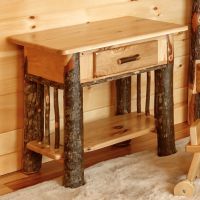 Saranac 1 Drawer Hickory Log Nightstand