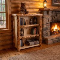 Aspen Bookcase: Some lifestyle images are created with AI for visualization purposes. Crafted from natural solid wood, each piece is unique and will vary.