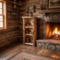 Aspen Bookcase: Some lifestyle images are created with AI for visualization purposes. Crafted from natural solid wood, each piece is unique and will vary.