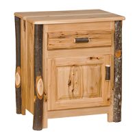 Saranac Hickory Enclosed Log Nightstand