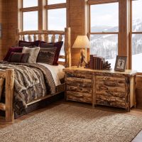 Aspen Log Dresser: Some lifestyle images are created with AI for visualization purposes. Crafted from natural solid wood, each piece is unique and will vary.