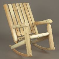 Rustic Cedar High Back Log Rocking Chair