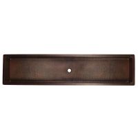 60" Rectangular Oil Rubbed Bronze Hammered Copper Skirted Vessel Sink