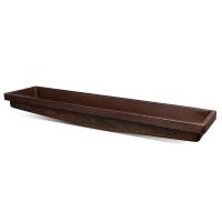 60" Rectangular Oil Rubbed Bronze Hammered Copper Skirted Vessel Sink