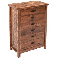Walnut Falls Rustic 6 Drawer Barnwood Chest