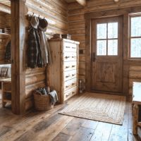Aspen Log Chest: Some lifestyle images are created with AI for visualization purposes. Crafted from natural solid wood, each piece is unique and will vary.