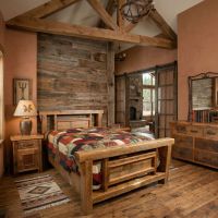 Barnwood Bed: Some lifestyle images are created with AI for visualization purposes. Crafted from natural solid wood, each piece is unique and will vary.