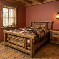 Barnwood Bed: Some lifestyle images are created with AI for visualization purposes. Crafted from natural solid wood, each piece is unique and will vary.