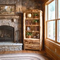 Aspen Bookcase: Some lifestyle images are created with AI for visualization purposes. Crafted from natural solid wood, each piece is unique and will vary.