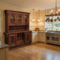 Barn Wood Sideboard & Hutch: Some lifestyle images are created with AI for visualization purposes. Crafted from natural solid wood, each piece is unique and will vary.