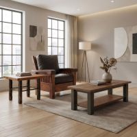 Upholstered Barn Wood Chair: Some lifestyle images are created with AI for visualization purposes. Crafted from natural solid wood, each piece is unique and will vary.