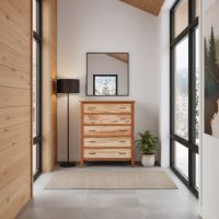 Chest of Drawers: Some lifestyle images are created with AI for visualization purposes. Crafted from natural solid wood, each piece is unique and will vary.