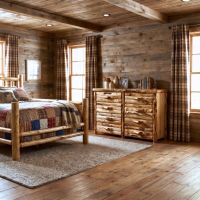 Rustic Log Dresser: Some lifestyle images are created with AI for visualization purposes. Crafted from natural solid wood, each piece is unique and will vary.