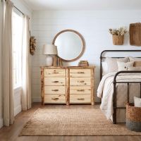 Rustic Log Dresser: Some lifestyle images are created with AI for visualization purposes. Crafted from natural solid wood, each piece is unique and will vary.