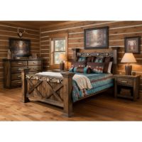 Rustic Bed: Some lifestyle images are created with AI for visualization purposes. Crafted from natural solid wood, each piece is unique and will vary.