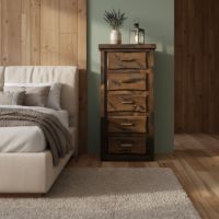 Drawer Lingerie Chest: Some lifestyle images are created with AI for visualization purposes. Crafted from natural solid wood, each piece is unique and will vary.