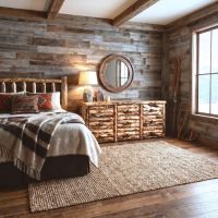 Rustic Log Dresser: Some lifestyle images are created with AI for visualization purposes. Crafted from natural solid wood, each piece is unique and will vary.