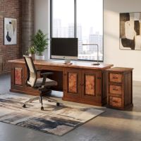 Modern File Cabinet: Some lifestyle images are created with AI for visualization purposes. Crafted from natural solid wood, each piece is unique and will vary.