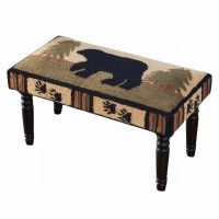 Adirondack Black Bear Hooked Bench