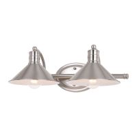 Akron 2-Light Satin Nickel Vanity Light