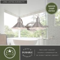 Akron 2-Light Satin Nickel Vanity Light
