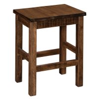 Alto Rough Sawn Bar Stool - 24" - Almond Finish - Wood Seat