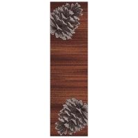 Courting Pine Cones Runner Rug - Rust