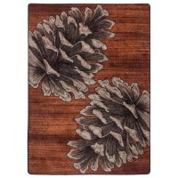 Courting Pine Cones Area Rug - Rust