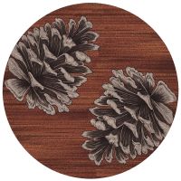 Courting Pine Cones Area Rug - Rust