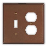Antique 1 Toggle 1 Outlet Copper Switch Plate