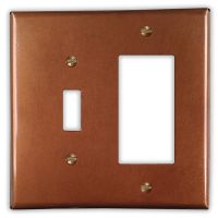 Antique 1 Toggle 1 Rocker/GFI Copper Switch Plate