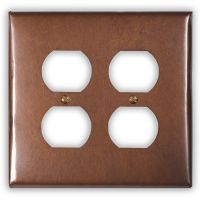Antique 2 Outlet Copper Switch Plate