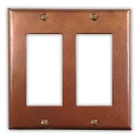 Antique 2 Rocker/GFI Copper Switch Plate