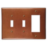 Antique 2 Toggle 1 Rocker/GFI Copper Switch Plate