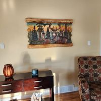 Customer Provided Photo - Deer Family Rustic Wood Art