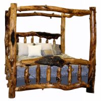 Aspen Lodge Log Canopy Bed