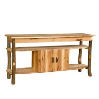 Saranac Hickory Log Open TV Stand