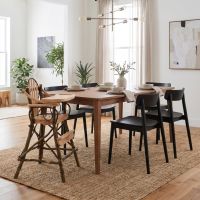 Hickory High Chair: Some lifestyle images are created with AI for visualization purposes. Crafted from natural solid wood, each piece is unique and will vary.