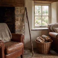 Log Walking Stick: Some lifestyle images are created with AI for visualization purposes. Crafted from natural solid wood, each piece is unique and will vary.