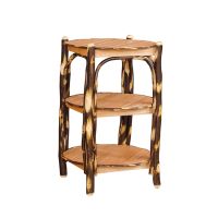 Saranac Hickory 3 Tier Round End Table
