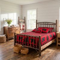 Hickory Bed: Some lifestyle images are created with AI for visualization purposes. Crafted from natural solid wood, each piece is unique and will vary.