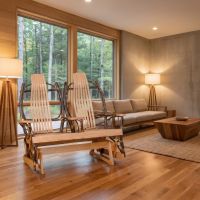 Double Glider: Some lifestyle images are created with AI for visualization purposes. Crafted from natural solid wood, each piece is unique and will vary.