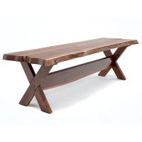 Live Edge Natural Wood Bench - Black Walnut