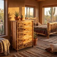 Aspen Chest of Drawers: Some lifestyle images are created with AI for visualization purposes. Crafted from natural solid wood, each piece is unique and will vary.