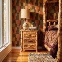 Aspen Nightstand: Some lifestyle images are created with AI for visualization purposes. Crafted from natural solid wood, each piece is unique and will vary.